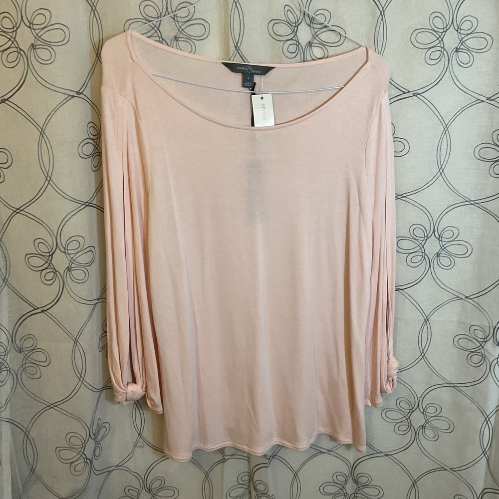 Women's Market & Spruce Pink Open Sleeve Top Size Large